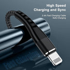 Essri 2Pack for iPhone Charger Cord 1FT, Lighting Cable 1 Feet to USB Charging Cable, Nylon Braided Charging Cord 1 Foot Compatible with iPhone 14 13 12 11 X XS XR Pad - Gray