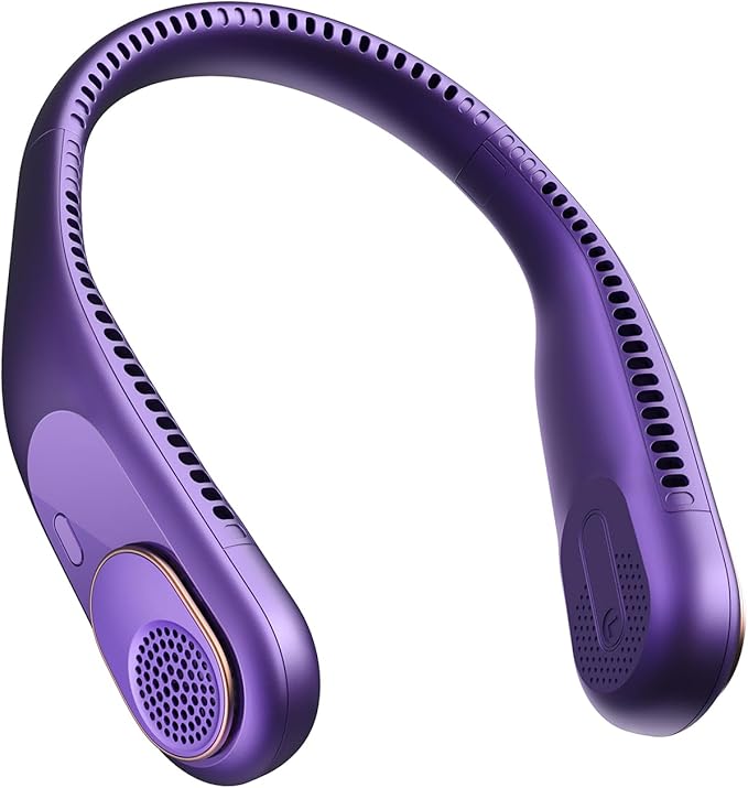 SWEETFULL Portable Neck Fan 360° Cooling Bladeless Personal Fan | No Hair Twisting - 4000mAh USB Rechargeable Wearable Fan for Travel, Birthday Gifts for Men, Women, Mom, and Dad