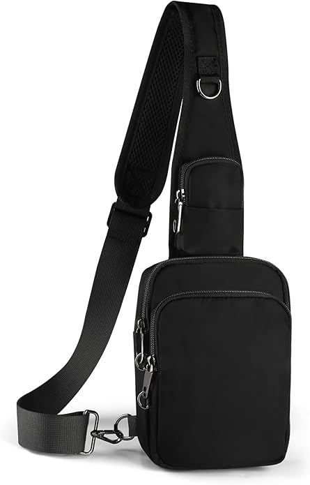 VADOO Sling Bag, Crossbody Bag with Zipper Lock, RFID Blocking & Water Resistant for Men and Women