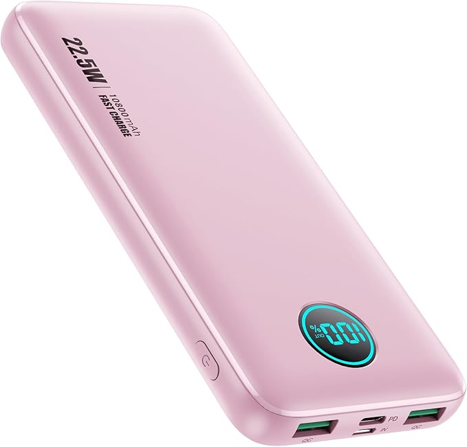 Portable Charger 10800mah,Ultra Slim 22.5W LCD Display Power Bank,Dual QC 4.0 PD USB C Fast Charging Battery Pack,3 Outputs Portable Phone Charger Compatible with iPhone Samsung Android Phone etc