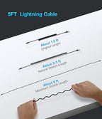 Coiled iPhone Charger Cable for Car, Lightning Cable 2 Pack 5ft, [Apple MFi Certified] Short iPhone Charger Cord Compatible with iPhone 14/13/12/11 Pro Max/XR/8/iPad/CarPlay