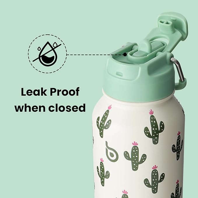 BOTTLE BOTTLE 32oz Insulated Water Bottle Stainless Steel Sport Water Bottle with Straw Dual-use Lid Design for Gym with Pill Box