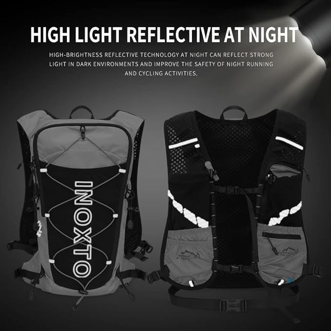 INOXTO Hydration Pack Backpack ，Water Backpack with 2L Leakproof Water Bladder, Running Hydration Vest for Man, Daypack for Cycling Motocross Climbing Trail Running