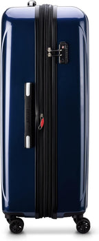 DELSEY PARIS Helium Aero Hardside Expandable Luggage with Spinner Wheels, Blue Cobalt, Checked-Large 28 Inch