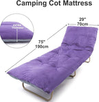 Camping Cot Mattress - Thick Camping Sleeping Pad with Elastic Straps,Portable Cot Mattress Pad for Sleeping Outdoor (75" x 28")