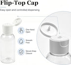 TrendBox 12 Pack Plastic Empty Bottles with Flip Cap for Shampoo, Lotions, Liquid Body Soap, Cream (1 oz / 30 ml)