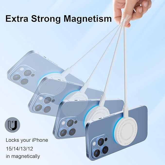 Magnetic Charger 3 Pack 15W Magnetic Wireless Charger Fast Charging Pad Compatible with iPhone 17/16/15/14/13/12 Series & AirPods 4/3/2/Pro Charging Pad with Dual Ports