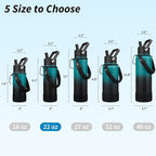 BJPKPK Insulated Water Bottle with Straw Lid, 22oz Thermo Water Bottles with 3 Lids, Paracord Handle & Non-slip Boot, BPA Free Leak Proof Stainless Steel Tumblers,Army Green & Black