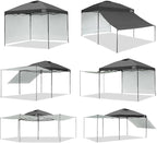 KAMPKEEPER 10x10 Easy Pop Up Canopy Tent with 2 Sidewalls, Instant Outdoor Shade Shelter with 2 PCS Removable 10FT Sun Walls, Quick Setup Waterproof and UV-Resistant for Patio, Camping, Backyard