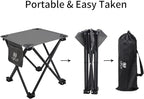 Opliy Camping Stool, Folding Small Chair Portable Camp Stool for Camping Fishing Hiking Gardening and Beach, Camping Seat with Carry Bag (Gray)