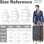 Kono 28 Inch Luggage Expandable Suitcase Lightweight with Spinner Wheels TSA Lock Hardside Large Checked Luggage Durable Rolling Suitcase Apricot Black