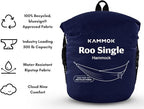 KAMMOK: Roo Single Hammock | Made from Strong & 100% Recycled Water Resistant Ripstop Fabric | Comfortable, Packable, Lightweight (Lifetime Adventure Grade Warranty), Midnight Blue
