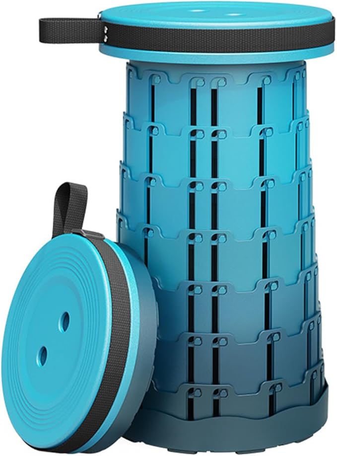 Ultra-Lightweight Collapsible Stool - Portable Folding Seat for Camping, Hiking, Travel & Outdoor Activities (Gradient Blue)
