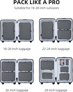 6 Set Compression Packing Cubes for Travel, Large Medium Small Luggage Organizers (Charcoal Gray)