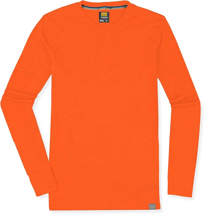 MERIWOOL Mens Base Layer - 100% Merino Wool Midweight Long Sleeve Thermal Shirt