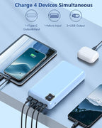 Portable Charger 50000 mAh Power Bank PD 30W and QC 4.0 PowerBank Fast Charging External Battery Pack with USB-C LED 3 Outputs & 2 Inputs Portable Charging for iPhone 15 14 13 pro, Samsung