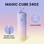 BOTTLE BOTTLE Insulated Water Bottle 24oz with Straw Lid and Handle for Sports Travel Gym Stainless Steel Water Bottles Double-Wall Vacuum Metal Leak Proof BPA-Free