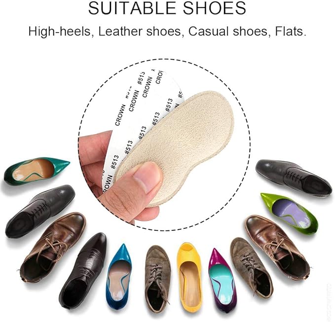 Dr.Foot Heel Grips for Men and Women, Self-Adhesive Heel Cushion Inserts Prevent Heel Slipping, Rubbing, Blisters, Foot Pain, and Improve Shoe Fit - 2pairs+ Extra 1pair (Beige)