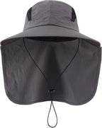 Home Prefer UPF 50+ Sun Hats for Men Women Wide Brim Fishing Hat with Neck Flap UV Protection Sunblock Safari Bucket Hat