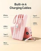 VEEKTOMX Portable Charger Built-in Cables, 20000mAh Power Bank for iPhone, Fast Charge USB C Battery Pack Travel Essentials Powerbank Compatible with iPhone 17/16/15/14, Samsung S25/24, Android, etc