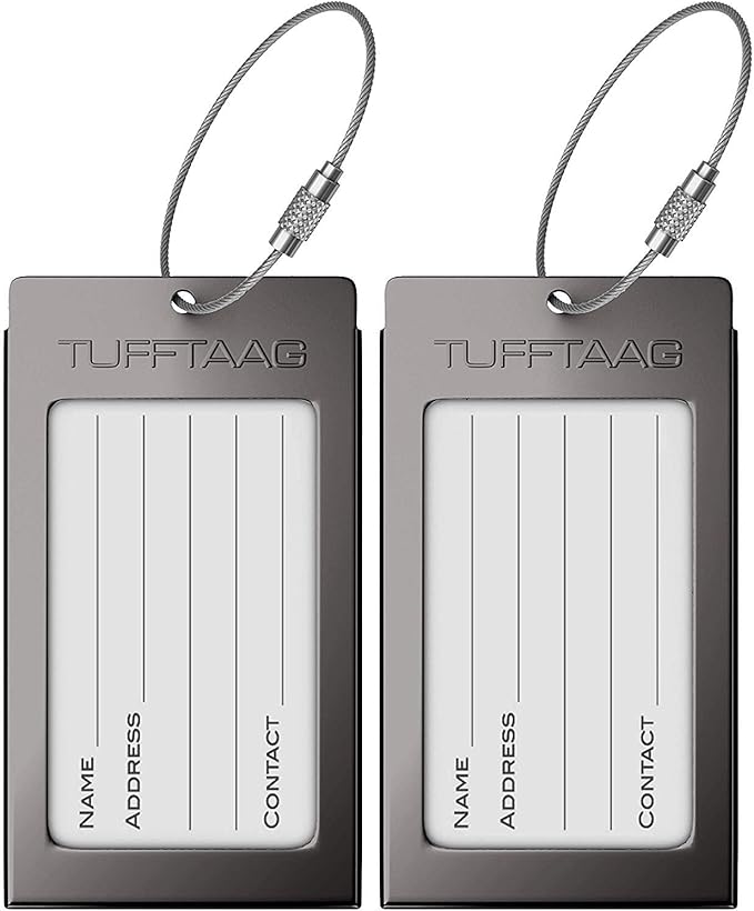 Luggage Tags Business Card Holder by TUFFTAAG - Durable Travel ID Bag Tag in Multiple Color Options, Perfect for Suitcases, Backpacks, and Carry-Ons, Easy Identification, Secure and Stylish