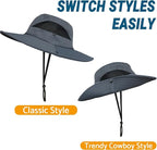 NPQQUAN Sun Hats for Men Women with Neck Flap UPF 50+ UV Protection Wide Brim Bucket Hat Safari Hiking Fishing Hats