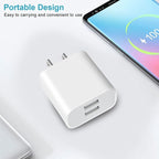 USB Wall Charger,5 Pack Dual Port Plug Adapter for Wall Outlet Charging Block,USB Power Adapter for iPhone 14/13/12/11 Pro/Pro Max,XS/XR/X,Galaxy,Pixel, Moto and Android Phones (Off-White)
