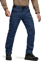 CQR Men's Flex Ripstop Tactical Pants, Water Resistant Stretch Cargo Pants, Lightweight EDC Hiking Work Pants