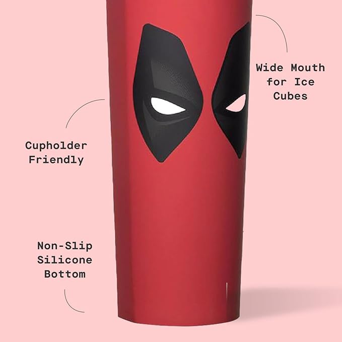 Corkcicle Sport Canteen - Keeps Beverages Cold 25 Hours - Triple Insulated Stainless Steel - Screw-On Lid - Reusable Bottle - Summer Drinkware Gift - Keeps Drinks Ice Cold - 20 oz - Deadpool