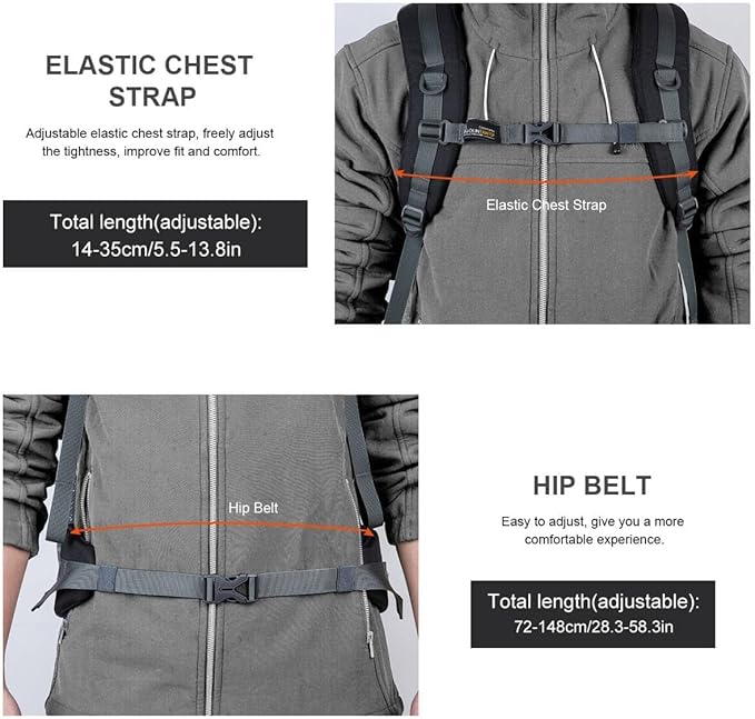 MOUNTAINTOP 40L Hiking Backpack Lightweight Travel Backpack for Men&Women Outdoor Camping Backpacking