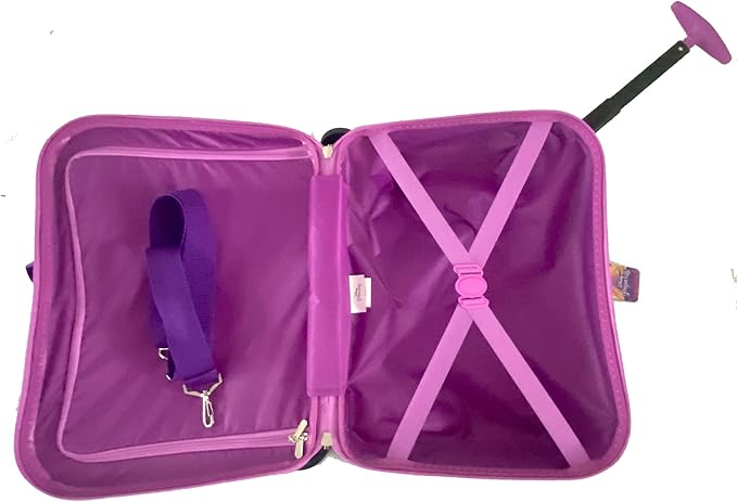 Fast Forward Disney Princess Ride on Suitcase for Kids, 18'' Toddler Carry-On Luggage With Wheels, Cute Lightweight Kids Travel Suitcase Trolley