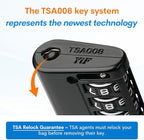 Forge TSA Approved Luggage Locks 4 Digit Combination TSA Travel Locks with TSA008, Open Alert Indicator, Zinc Alloy Body for Luggage, Suitcase, Backpack, and More. Black 2 Locks.