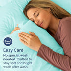 Pillowcases - Ultra Soft Hotel Quality Pillowcase Covers - Comfy, Cozy & Wrinkle Free - Shrinkage and Fade Resistant - Machine Washable Pillow Protectors - (Queen, Spa Blue, 4 Piece Set)