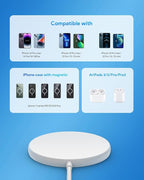Magnetic Wireless Charger for iPhone 17 16 Wireless Charger with 20W PD USB C Charger, 2 Pack Compatible with Magsafe Charger for iPhone 17/17 Pro/17 Pro max/16/16 Pro/16 Pro max/AirPods3