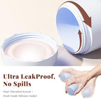 New Travel Toiletry Containers [Ultra Leakproof] TSA-Approved, PLA Hard Shell Jars with 5 Magnetic Labels, Wide Mouth Bottles for Lotion, Cleanser, Shampoo, Conditioner, Blue, 3 Pack, 1OZ