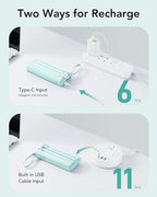 VRURC Portable Charger 20000mAh, Built-in Cables Fast Charging Power Bank, PD QC 3.0 Travel Essentials Battery Pack, 4 Output & 2 Input Phone Charger for iPhone16 15 14 13 X, Samsung, Android-Green