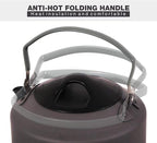 REDCAMP 0.9L Small Outdoor Camping Kettle, Aluminum Water Pot with Carrying Bag, Compact Lightweight Tea Kettle