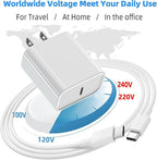 iPhone 17 Chrager, iPad Pro Chrager, iPad Chrage Fast Charging for iPad 10th 11th A16/iPad Pro Air 13/12.9/11/iPad Mini 6th/7th A17 Pro/iPhone 17 16 15 Pro Max,20W Block & 10ft USB C Cable,3Pack White