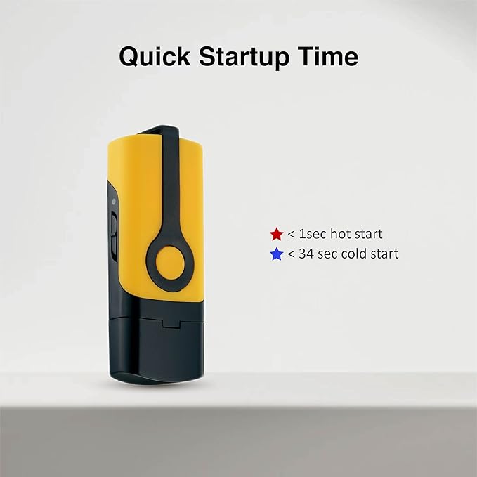 Canmore GT-730FL-S USB GPS Tracker Stick Data Logger, Built-in Rechargeable Battery, WAAS, A-GPS, 256,000 Waypoints, 65 Channels, Windows XP/Vista / 8 Compatible, Yellow