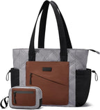 LOVEVOOK Tote Bag for Women, puffer tote bag for Work Travel Nurse, Lightweight quilted Bags with Compartments