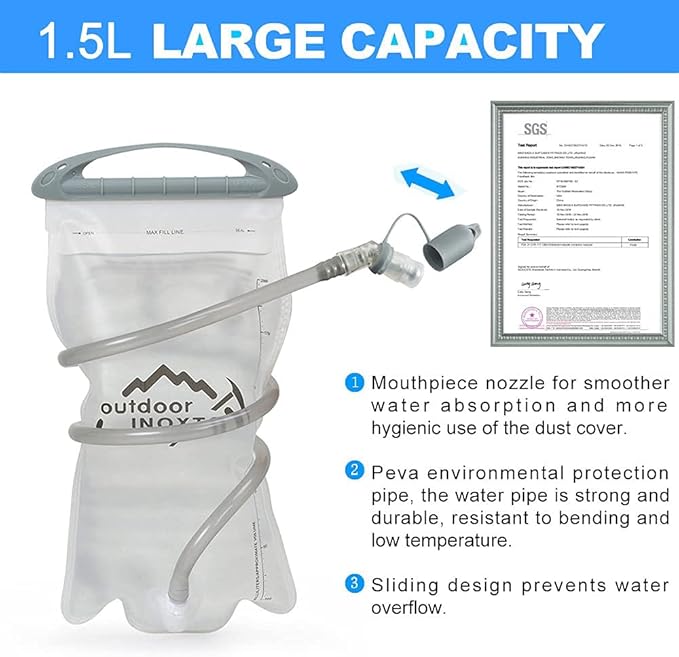 INOXTO Running Hydration Vest Backpack,Lightweight Insulated Pack with 1.5L Water Bladder Bag Daypack for Hiking Trail Running Cycling Race Marathon for Women Men