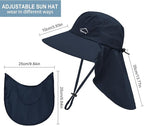 Sun Hat for Men Women with Neck Flap,UPF 50+ UV Protective Hiking Fishing Hats,Wide Brim Sun Hat for Women&Men