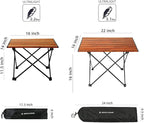 ROCK CLOUD Portable Camping Table Ultralight Aluminum Camp Table Folding Beach Table for Camping Hiking Backpacking Outdoor Picnic, Size M