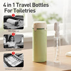 AprYew 4 in 1 Travel Dispenser Bottles Refillable, 4 Pack 30ML Travel Bottles for Toiletries, Travel Size Shampoo and Conditioner Bottles,for Vacation Business Trip (Green)