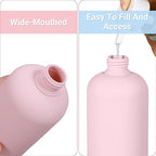 ASEVAT 6.7oz 4Pcs Plastic Refillable Travel Shampoo & Conditioner Bottles With Flip Cap