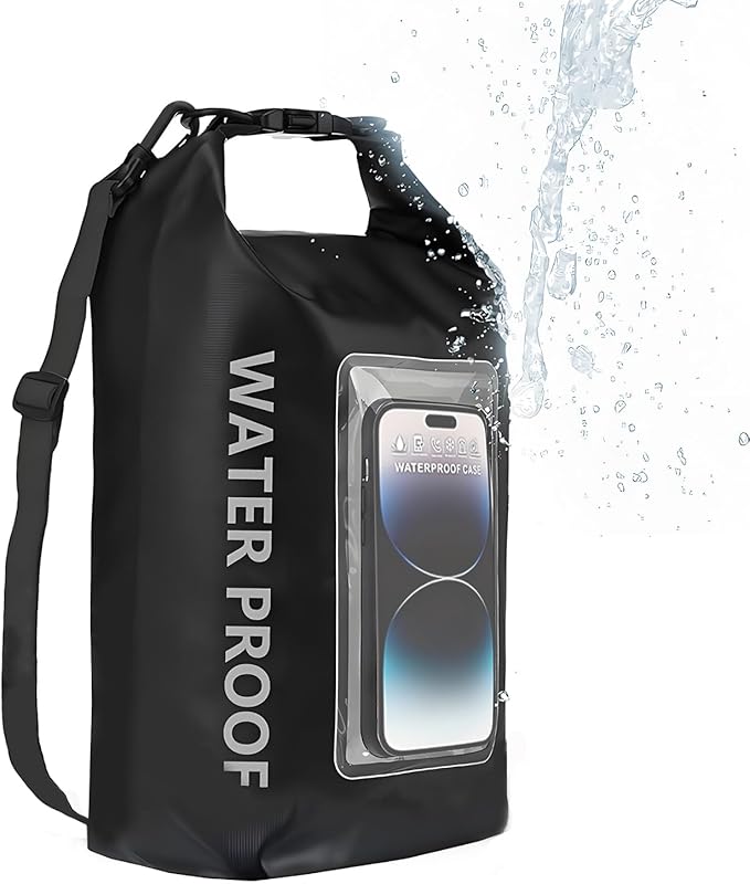 5L Waterproof Dry Bag, IPX6 Roll Top Waterproof Bag Backpack w/Phone Case/Pouch, Kayak Fishing Accessories For Kayaking, Fishing, Boating, Travel, Camping and Beach