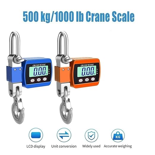 1100lb/500Kg Mini Handheld Digital Hanging Scale for Luggage & Fishing