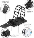 100Pcs Adhesive Cable Management Clips with 50Pcs Zip Ties, Adjustable Nylon Cable Strap Ties Wire Clips Clamps Organizer with Strong Adhesive Tape, Extra Screw & Hole - 3.55 Inch Black