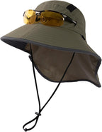 TOP-EX M/L/XL/XXL Unisex Mens Sun Hat with Neck Flap Sunglass Lock UPF 50 Wide Brim Fishing Hats Waterproof & Packable