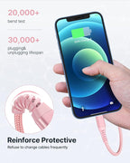 Aioneus iPhone Charger 10 ft 2Pack, (Apple Certified) Lightning Cable 10 Foot Nylon Braided Fast Charging Extra Long 10ft iPhone Cord Compatible with iPhone 13 12 11 XS XR 10 8 7 6 Plus - Pink